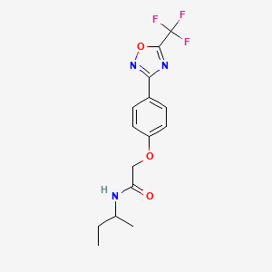 molecular formula C15H16F3N3O3 B7309409 N-butan-2-yl-2-[4-[5-(trifluoromethyl)-1,2,4-oxadiazol-3-yl]phenoxy]acetamide 
