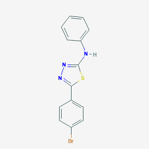molecular formula C14H10BrN3S B073095 5-(4-bromophenyl)-N-phenyl-1,3,4-thiadiazol-2-amine CAS No. 74959-54-9