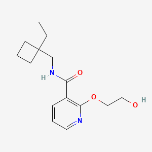 molecular formula C15H22N2O3 B7309609 N-[(1-ethylcyclobutyl)methyl]-2-(2-hydroxyethoxy)pyridine-3-carboxamide 