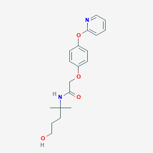 molecular formula C19H24N2O4 B7309683 N-(5-hydroxy-2-methylpentan-2-yl)-2-(4-pyridin-2-yloxyphenoxy)acetamide 