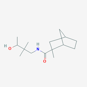 molecular formula C15H27NO2 B7309718 N-(3-hydroxy-2,2-dimethylbutyl)-2-methylbicyclo[2.2.1]heptane-2-carboxamide 
