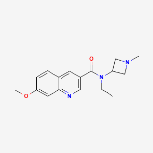 molecular formula C17H21N3O2 B7310117 N-ethyl-7-methoxy-N-(1-methylazetidin-3-yl)quinoline-3-carboxamide 
