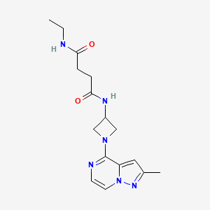 molecular formula C16H22N6O2 B7310138 N-ethyl-N'-[1-(2-methylpyrazolo[1,5-a]pyrazin-4-yl)azetidin-3-yl]butanediamide 