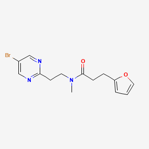 molecular formula C14H16BrN3O2 B7310146 N-[2-(5-bromopyrimidin-2-yl)ethyl]-3-(furan-2-yl)-N-methylpropanamide 