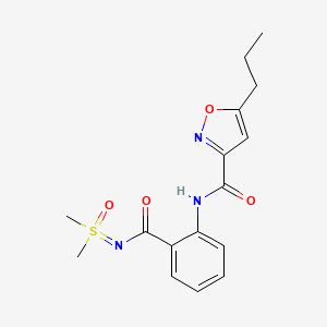 molecular formula C16H19N3O4S B7310249 N-[2-[[dimethyl(oxo)-lambda6-sulfanylidene]carbamoyl]phenyl]-5-propyl-1,2-oxazole-3-carboxamide 