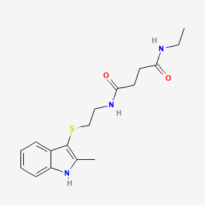 molecular formula C17H23N3O2S B7310259 N-ethyl-N'-[2-[(2-methyl-1H-indol-3-yl)sulfanyl]ethyl]butanediamide 
