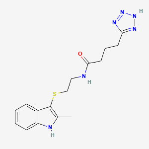 molecular formula C16H20N6OS B7310274 N-[2-[(2-methyl-1H-indol-3-yl)sulfanyl]ethyl]-4-(2H-tetrazol-5-yl)butanamide 