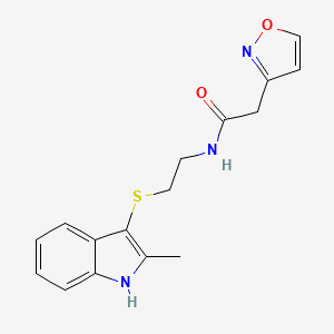 molecular formula C16H17N3O2S B7310284 N-[2-[(2-methyl-1H-indol-3-yl)sulfanyl]ethyl]-2-(1,2-oxazol-3-yl)acetamide 