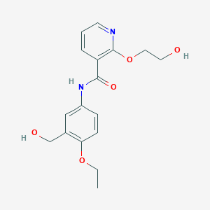 molecular formula C17H20N2O5 B7310359 N-[4-ethoxy-3-(hydroxymethyl)phenyl]-2-(2-hydroxyethoxy)pyridine-3-carboxamide 