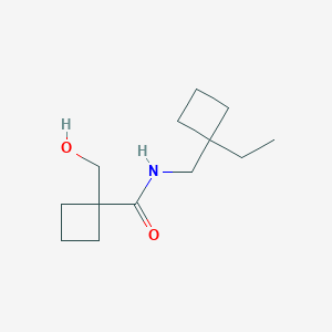 molecular formula C13H23NO2 B7310439 N-[(1-ethylcyclobutyl)methyl]-1-(hydroxymethyl)cyclobutane-1-carboxamide 