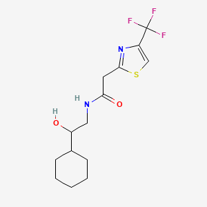 molecular formula C14H19F3N2O2S B7310478 N-(2-cyclohexyl-2-hydroxyethyl)-2-[4-(trifluoromethyl)-1,3-thiazol-2-yl]acetamide 