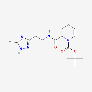 molecular formula C16H25N5O3 B7310480 tert-butyl 2-[2-(5-methyl-1H-1,2,4-triazol-3-yl)ethylcarbamoyl]-3,4-dihydro-2H-pyridine-1-carboxylate 