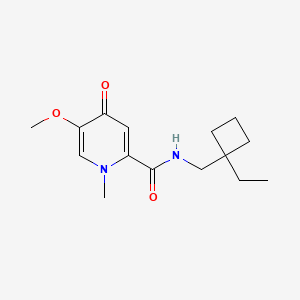 molecular formula C15H22N2O3 B7310489 N-[(1-ethylcyclobutyl)methyl]-5-methoxy-1-methyl-4-oxopyridine-2-carboxamide 