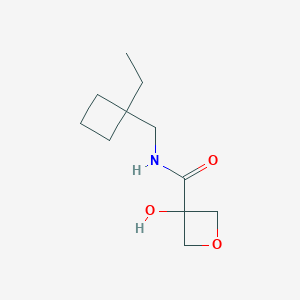 molecular formula C11H19NO3 B7310501 N-[(1-ethylcyclobutyl)methyl]-3-hydroxyoxetane-3-carboxamide 