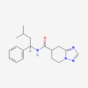 molecular formula C18H24N4O B7310535 N-(3-methyl-1-phenylbutyl)-5,6,7,8-tetrahydro-[1,2,4]triazolo[1,5-a]pyridine-7-carboxamide 