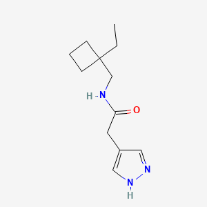 molecular formula C12H19N3O B7310566 N-[(1-ethylcyclobutyl)methyl]-2-(1H-pyrazol-4-yl)acetamide 