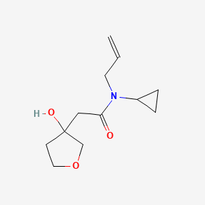 molecular formula C12H19NO3 B7310570 N-cyclopropyl-2-(3-hydroxyoxolan-3-yl)-N-prop-2-enylacetamide 