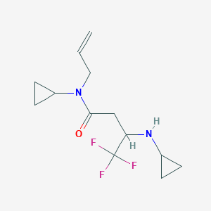 molecular formula C13H19F3N2O B7310584 N-cyclopropyl-3-(cyclopropylamino)-4,4,4-trifluoro-N-prop-2-enylbutanamide 