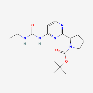 molecular formula C16H25N5O3 B7310619 Tert-butyl 2-[4-(ethylcarbamoylamino)pyrimidin-2-yl]pyrrolidine-1-carboxylate 