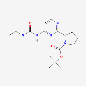 molecular formula C17H27N5O3 B7310626 Tert-butyl 2-[4-[[ethyl(methyl)carbamoyl]amino]pyrimidin-2-yl]pyrrolidine-1-carboxylate 