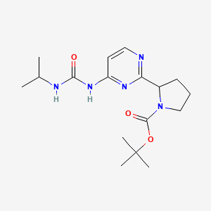 molecular formula C17H27N5O3 B7310631 Tert-butyl 2-[4-(propan-2-ylcarbamoylamino)pyrimidin-2-yl]pyrrolidine-1-carboxylate 