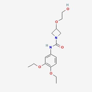 molecular formula C16H24N2O5 B7310645 N-(3,4-diethoxyphenyl)-3-(2-hydroxyethoxy)azetidine-1-carboxamide 