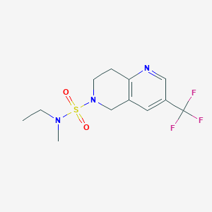 molecular formula C12H16F3N3O2S B7310720 N-ethyl-N-methyl-3-(trifluoromethyl)-7,8-dihydro-5H-1,6-naphthyridine-6-sulfonamide 