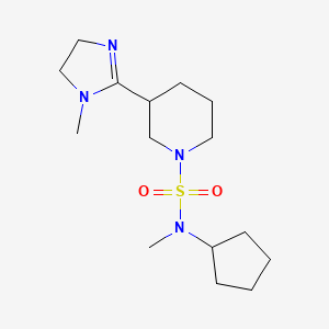 molecular formula C15H28N4O2S B7310769 N-cyclopentyl-N-methyl-3-(1-methyl-4,5-dihydroimidazol-2-yl)piperidine-1-sulfonamide 