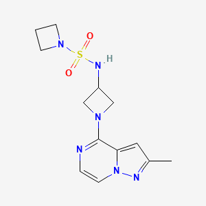 molecular formula C13H18N6O2S B7310817 N-[1-(2-methylpyrazolo[1,5-a]pyrazin-4-yl)azetidin-3-yl]azetidine-1-sulfonamide 