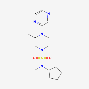 molecular formula C15H25N5O2S B7310858 N-cyclopentyl-N,3-dimethyl-4-pyrazin-2-ylpiperazine-1-sulfonamide 