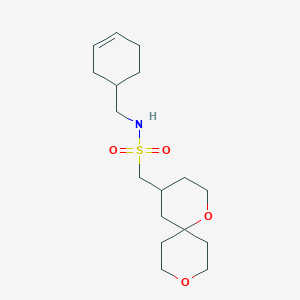 molecular formula C17H29NO4S B7310904 N-(cyclohex-3-en-1-ylmethyl)-1-(1,9-dioxaspiro[5.5]undecan-4-yl)methanesulfonamide 