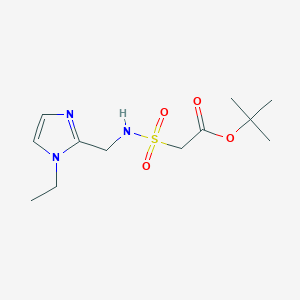 molecular formula C12H21N3O4S B7310937 Tert-butyl 2-[(1-ethylimidazol-2-yl)methylsulfamoyl]acetate 