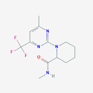 molecular formula C13H17F3N4O B7310957 N-methyl-1-[4-methyl-6-(trifluoromethyl)pyrimidin-2-yl]piperidine-2-carboxamide 