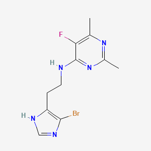 molecular formula C11H13BrFN5 B7311042 N-[2-(4-bromo-1H-imidazol-5-yl)ethyl]-5-fluoro-2,6-dimethylpyrimidin-4-amine 