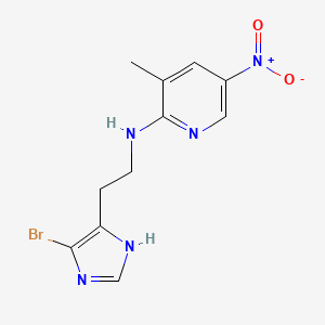 molecular formula C11H12BrN5O2 B7311048 N-[2-(4-bromo-1H-imidazol-5-yl)ethyl]-3-methyl-5-nitropyridin-2-amine 