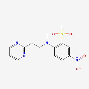 molecular formula C14H16N4O4S B7311116 N-methyl-2-methylsulfonyl-4-nitro-N-(2-pyrimidin-2-ylethyl)aniline 