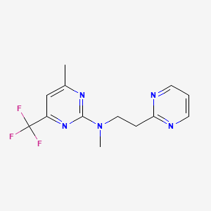 molecular formula C13H14F3N5 B7311124 N,4-dimethyl-N-(2-pyrimidin-2-ylethyl)-6-(trifluoromethyl)pyrimidin-2-amine 
