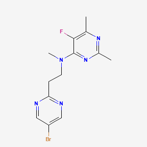molecular formula C13H15BrFN5 B7311153 N-[2-(5-bromopyrimidin-2-yl)ethyl]-5-fluoro-N,2,6-trimethylpyrimidin-4-amine 