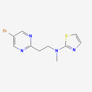 molecular formula C10H11BrN4S B7311161 N-[2-(5-bromopyrimidin-2-yl)ethyl]-N-methyl-1,3-thiazol-2-amine 