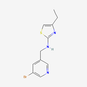 molecular formula C11H12BrN3S B7311203 N-[(5-bromopyridin-3-yl)methyl]-4-ethyl-1,3-thiazol-2-amine 