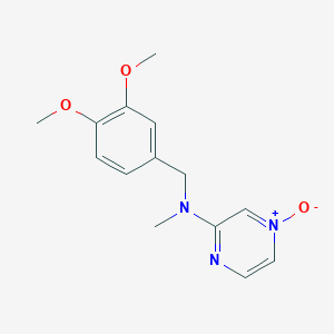 molecular formula C14H17N3O3 B7311339 N-[(3,4-dimethoxyphenyl)methyl]-N-methyl-4-oxidopyrazin-4-ium-2-amine 