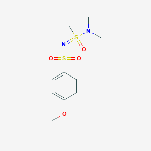 molecular formula C11H18N2O4S2 B7311405 N-(dimethylamino-methyl-oxo-lambda6-sulfanylidene)-4-ethoxybenzenesulfonamide 