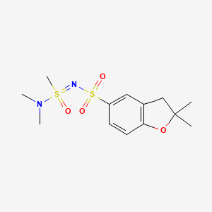 molecular formula C13H20N2O4S2 B7311421 N-(dimethylamino-methyl-oxo-lambda6-sulfanylidene)-2,2-dimethyl-3H-1-benzofuran-5-sulfonamide 