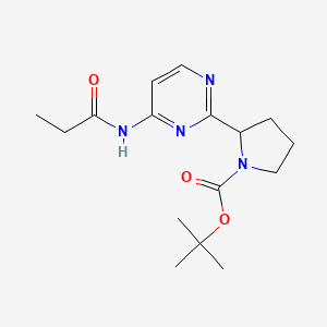 molecular formula C16H24N4O3 B7311496 Tert-butyl 2-[4-(propanoylamino)pyrimidin-2-yl]pyrrolidine-1-carboxylate 