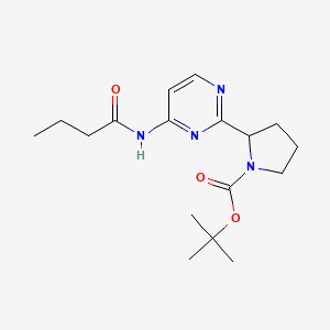 molecular formula C17H26N4O3 B7311507 Tert-butyl 2-[4-(butanoylamino)pyrimidin-2-yl]pyrrolidine-1-carboxylate 