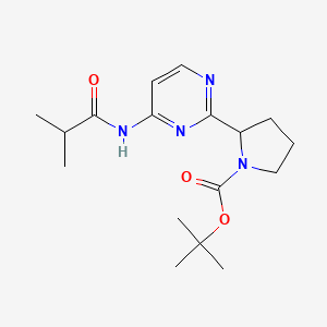 molecular formula C17H26N4O3 B7311509 Tert-butyl 2-[4-(2-methylpropanoylamino)pyrimidin-2-yl]pyrrolidine-1-carboxylate 