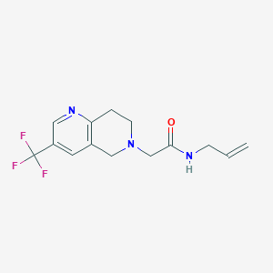 molecular formula C14H16F3N3O B7311583 N-prop-2-enyl-2-[3-(trifluoromethyl)-7,8-dihydro-5H-1,6-naphthyridin-6-yl]acetamide 
