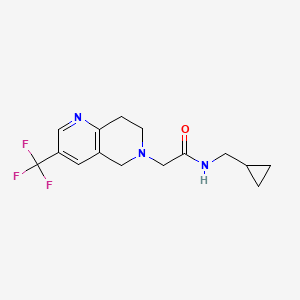 molecular formula C15H18F3N3O B7311595 N-(cyclopropylmethyl)-2-[3-(trifluoromethyl)-7,8-dihydro-5H-1,6-naphthyridin-6-yl]acetamide 
