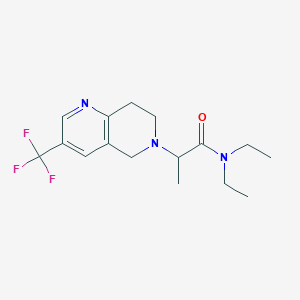 molecular formula C16H22F3N3O B7311600 N,N-diethyl-2-[3-(trifluoromethyl)-7,8-dihydro-5H-1,6-naphthyridin-6-yl]propanamide 