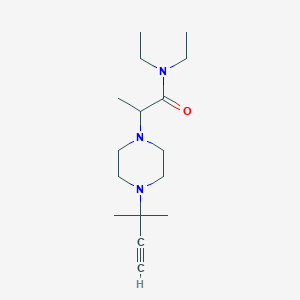molecular formula C16H29N3O B7311635 N,N-diethyl-2-[4-(2-methylbut-3-yn-2-yl)piperazin-1-yl]propanamide 